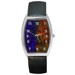 Colored Rusty Abstract Grunge Texture Print Barrel Style Metal Watch by dflcprints