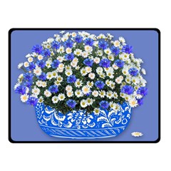 Marguerite Cornflower Vase Blossom Double Sided Fleece Blanket (small)  by Simbadda