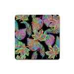 Autumn Pattern Dried Leaves Square Magnet Front