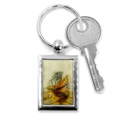 Boat Old Fisherman Mar Ocean Key Chains (rectangle)  by Simbadda