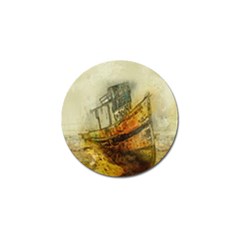 Boat Old Fisherman Mar Ocean Golf Ball Marker by Simbadda