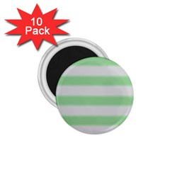 Bold Stripes Soft Green 1 75  Magnets (10 Pack)  by BrightVibesDesign