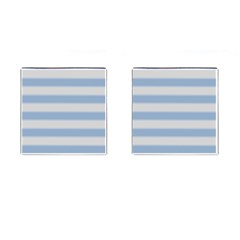 Bold Stripes Soft Blue Cufflinks (square) by BrightVibesDesign