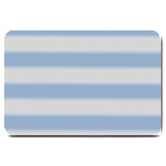 Bold Stripes Soft Blue Large Doormat  by BrightVibesDesign