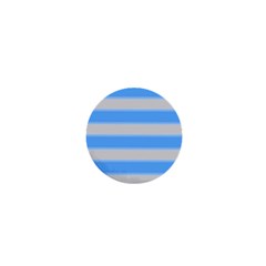 Bold Stripes Bright Blue Pattern 1  Mini Buttons by BrightVibesDesign