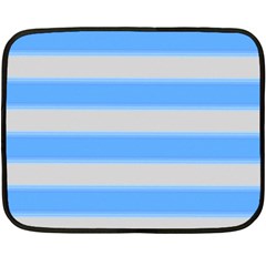 Bold Stripes Bright Blue Pattern Fleece Blanket (mini) by BrightVibesDesign