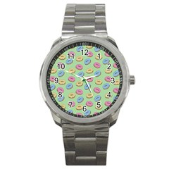 Donuts Pattern Sport Metal Watch