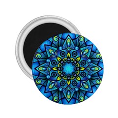 Mandala Blue Abstract Circle 2 25  Magnets by Simbadda