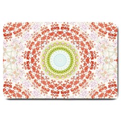 Fractal Kaleidoscope Mandala Large Doormat  by Simbadda