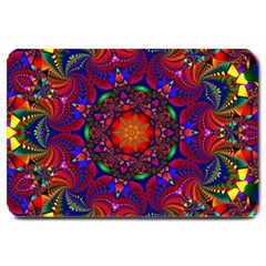 Kaleidoscope Mandala Pattern Large Doormat  by Simbadda