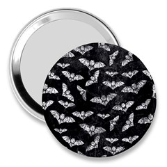 Vintage Halloween Bat Pattern 3  Handbag Mirrors by Valentinaart