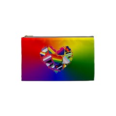 Lgbt Community Pride Heart Cosmetic Bag (small) by PrideMarks