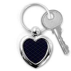 Blue Plaid  Key Chains (heart)  by dressshop