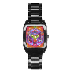 Glitch Glitch Art Grunge Distortion Stainless Steel Barrel Watch by Nexatart