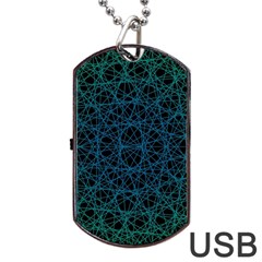 Background Lines Pattern Line Art Dog Tag Usb Flash (one Side)