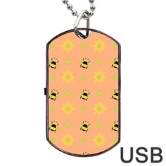 Bee A Bug Nature Dog Tag Usb Flash (one Side) by Nexatart