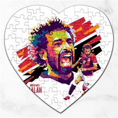 Mo Salah The Egyptian King Jigsaw Puzzle (heart) by 2809604