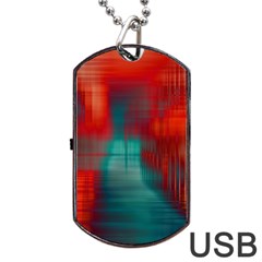 Green Red Lines Dog Tag Usb Flash (one Side)