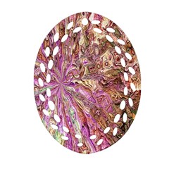 Background Swirl Art Abstract Oval Filigree Ornament (two Sides) by Sapixe