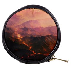 Volcanoes Magma Lava Mountains Mini Makeup Bag by Sapixe