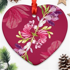 Motif Design Textile Design Heart Ornament (two Sides) by Sapixe