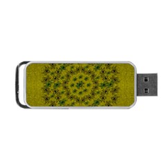 Flower Wreath In The Green Soft Yellow Nature Portable Usb Flash (one Side) by pepitasart