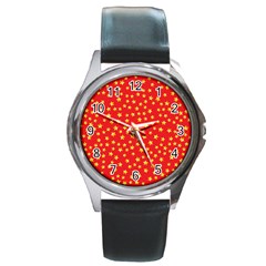 Pattern Stars Multi Color Round Metal Watch by Sapixe