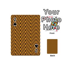 Chevron Brown Retro Vintage Playing Cards 54 (mini) by Sapixe