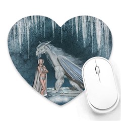 Wonderful Fairy With Ice Dragon Heart Mousepads by FantasyWorld7