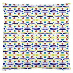 Retro Blue Yellow Brown Teal Dot Pattern Standard Flano Cushion Case (one Side) by BrightVibesDesign