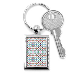 Retro Pink Green Blue Orange Dots Pattern Key Chains (rectangle)  by BrightVibesDesign