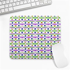 Retro Blue Purple Green Olive Dot Pattern Large Mousepads by BrightVibesDesign