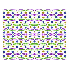 Retro Blue Purple Green Olive Dot Pattern Double Sided Flano Blanket (large)  by BrightVibesDesign