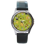 Funny Scary Spooky Halloween Party Design Round Metal Watch Front