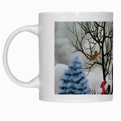 Christmas, Cute Bird With Horse White Mugs by FantasyWorld7