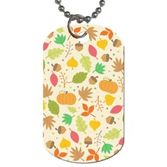 Thanksgiving Pattern Dog Tag (one Side) by Valentinaart