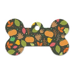 Thanksgiving Pattern Dog Tag Bone (two Sides) by Valentinaart