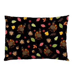 Thanksgiving Turkey Pattern Pillow Case (two Sides) by Valentinaart