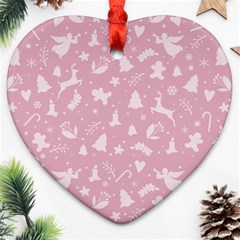 Christmas Pattern Heart Ornament (two Sides) by Valentinaart