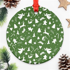 Christmas Pattern Ornament (round) by Valentinaart