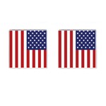 US Flag Stars and Stripes MAGA Cufflinks (Square) Front(Pair)