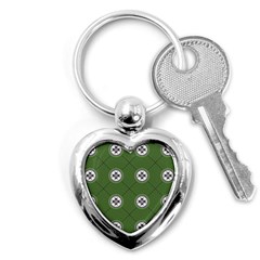 Logo Kekistan Pattern Elegant With Lines On Green Background Key Chains (heart)  by snek