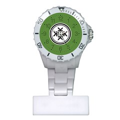 Official Logo Kekistan Circle Green And Black On Dark Green Background Plastic Nurses Watch by snek