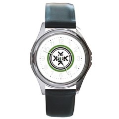 Official Logo Kekistan Circle Green And Black Round Metal Watch by snek