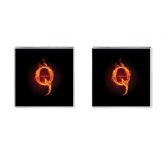 Qanon Letter Q Fire Effect Wwgowga Wwg1wga Cufflinks (square) by snek