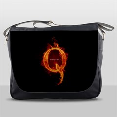 Qanon Letter Q Fire Effect Wwgowga Wwg1wga Messenger Bag by snek