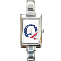 Qanon Usa Flag Wwgowga Wwg1wga Rectangle Italian Charm Watch by snek