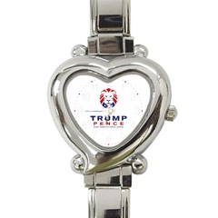 Trump Pence Logo Lion Maga Make America Great Again Heart Italian Charm Watch by snek