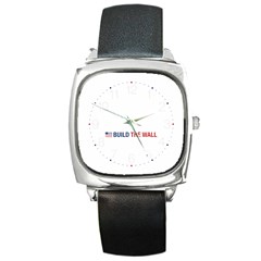 Build The Wall Usa Flag Maga Square Metal Watch by snek