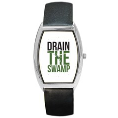 Drain The Swamp Maga Green And Gray Barrel Style Metal Watch by snek